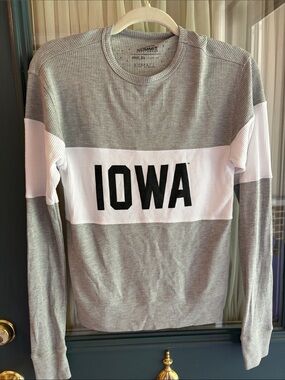IOWA Colorblock Long Sleeve Tee - Gray/White
